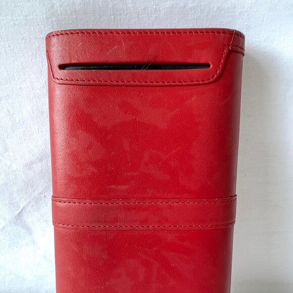 L.L. Bean Red Leather Passport Wallet, 9" x 5", Excellent Condition! - Picture 3 of 11